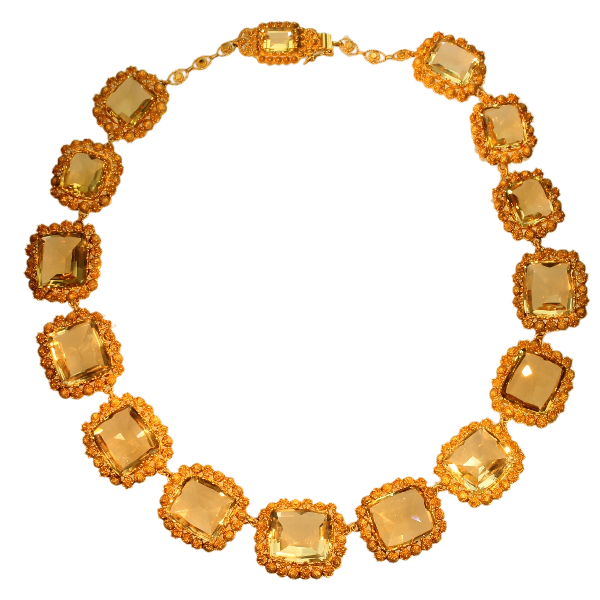 Georgian Gold: Exquisite Cannetille Citrine Necklace